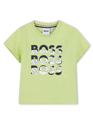 T-shirt z nadrukiem Boss zielony