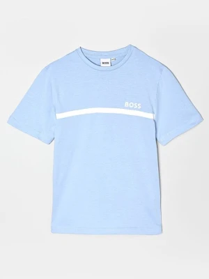 T-shirt z nadrukiem Boss niebieski