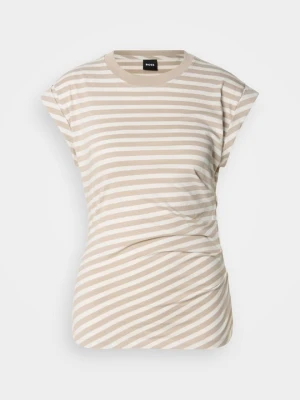 T-shirt z nadrukiem Boss piaskowy