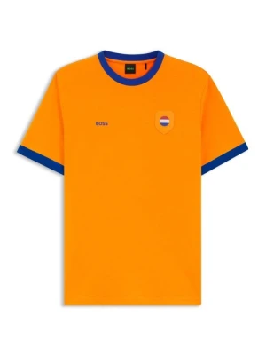 T-shirt z nadrukiem Boss pomarańczowy