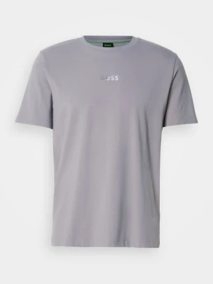 T-shirt z nadrukiem Boss szary