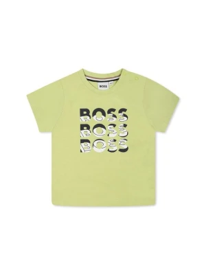 T-shirt z nadrukiem Boss zielony