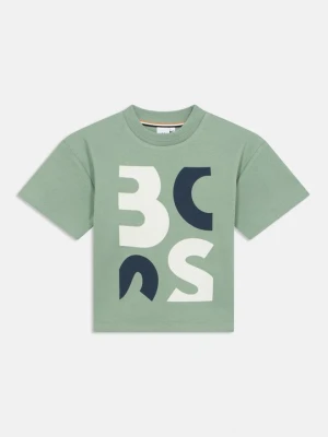 T-shirt z nadrukiem Boss zielony