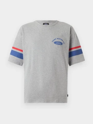 T-shirt z nadrukiem Brixton szary