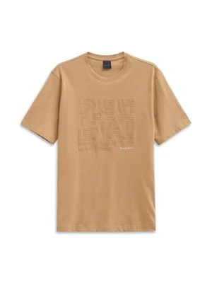 T-shirt z nadrukiem Bugatti beżowy
