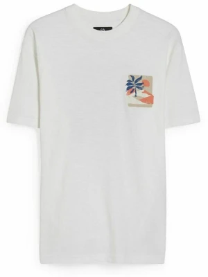 T-shirt z nadrukiem C&A biały