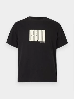 T-shirt z nadrukiem Calvin Klein czarny