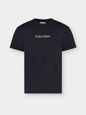T-shirt z nadrukiem Calvin Klein granatowy