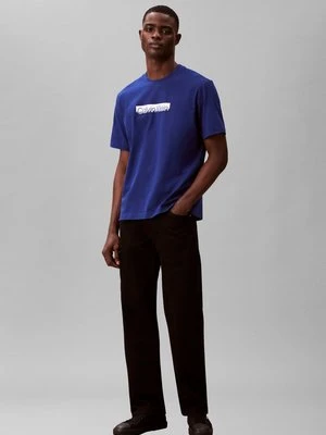 T-shirt basic Calvin Klein niebieski