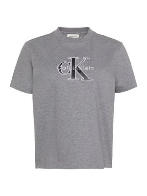 T-shirt z nadrukiem Calvin Klein szary