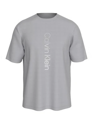 T-shirt z nadrukiem Calvin Klein jasnoszary