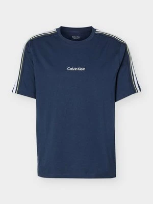 T-shirt z nadrukiem Calvin Klein granatowy
