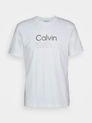 T-shirt z nadrukiem Calvin Klein biały