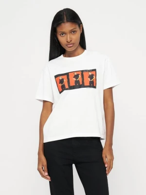 T-shirt z nadrukiem Calvin Klein biały