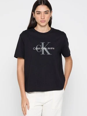T-shirt z nadrukiem Calvin Klein Jeans czarny