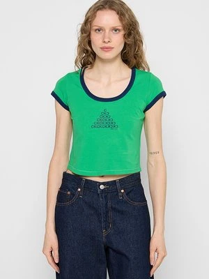 T-shirt z nadrukiem Calvin Klein Jeans zielony