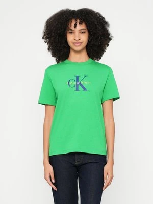T-shirt z nadrukiem Calvin Klein Jeans zielony
