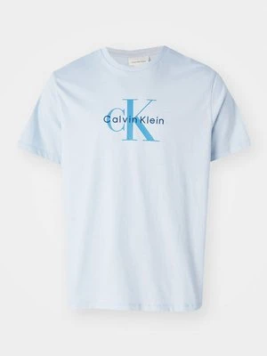 T-shirt z nadrukiem Calvin Klein Jeans jasnoniebieski