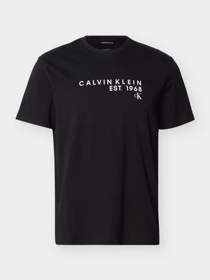 T-shirt z nadrukiem Calvin Klein Jeans czarny