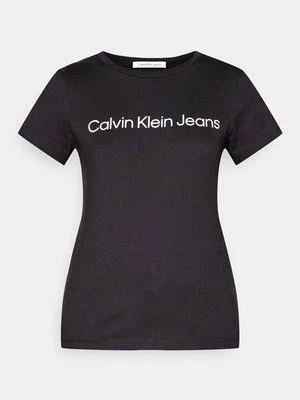 T-shirt z nadrukiem Calvin Klein Jeans czarny
