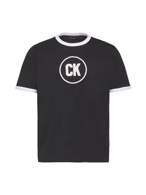 T-shirt z nadrukiem Calvin Klein Jeans czarny