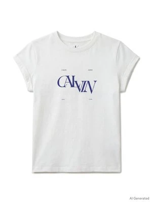 Zdjęcie produktu T-shirt z nadrukiem Calvin Klein Jeans biały