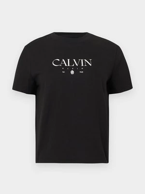 T-shirt z nadrukiem Calvin Klein Jeans czarny