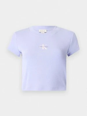 T-shirt basic Calvin Klein Jeans liliowy