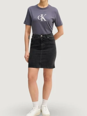 T-shirt z nadrukiem Calvin Klein Jeans antracytowy
