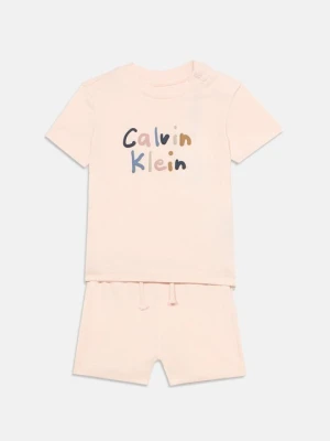 T-shirt z nadrukiem Calvin Klein Jeans beżowy