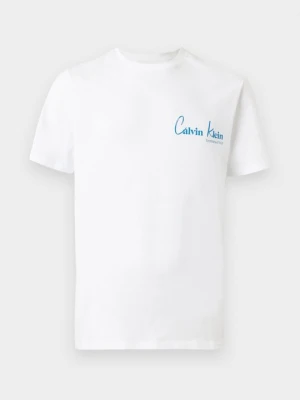 T-shirt z nadrukiem Calvin Klein Jeans biały