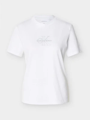 T-shirt z nadrukiem Calvin Klein Jeans biały
