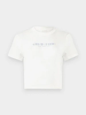 T-shirt z nadrukiem Calvin Klein Jeans biały