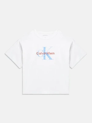 T-shirt z nadrukiem Calvin Klein Jeans biały