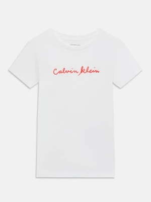T-shirt z nadrukiem Calvin Klein Jeans biały