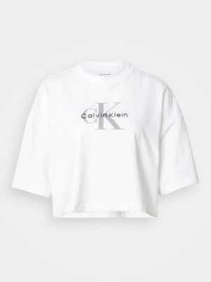 T-shirt z nadrukiem Calvin Klein Jeans biały