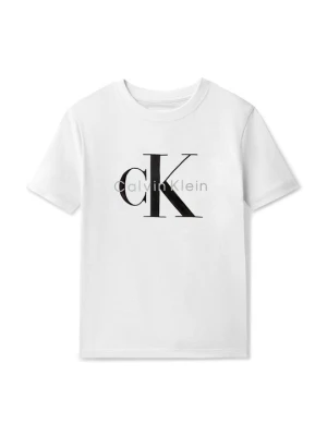 T-shirt z nadrukiem Calvin Klein Jeans biały