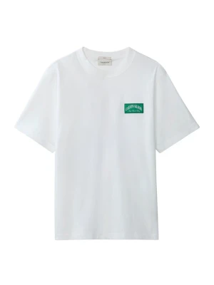 T-shirt z nadrukiem Calvin Klein Jeans biały