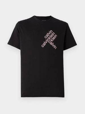 T-shirt z nadrukiem Calvin Klein Jeans czarny