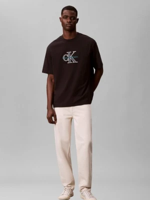 T-shirt z nadrukiem Calvin Klein Jeans czarny