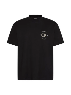 T-shirt z nadrukiem Calvin Klein Jeans czarny