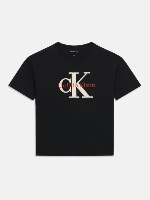 T-shirt z nadrukiem Calvin Klein Jeans czarny