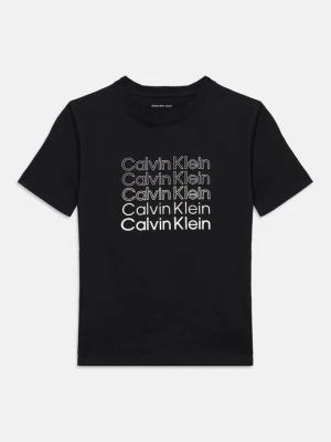 T-shirt z nadrukiem Calvin Klein Jeans czarny