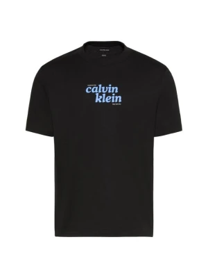 T-shirt z nadrukiem Calvin Klein Jeans czarny