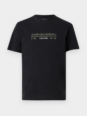 T-shirt z nadrukiem Calvin Klein Jeans czarny