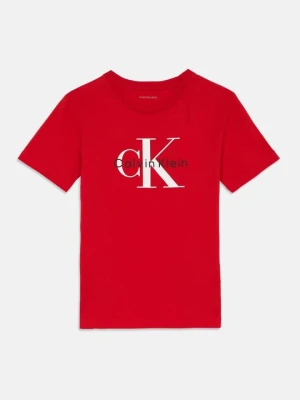 T-shirt z nadrukiem Calvin Klein Jeans czerwony