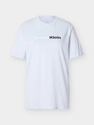 T-shirt z nadrukiem Calvin Klein Jeans jasnoniebieski