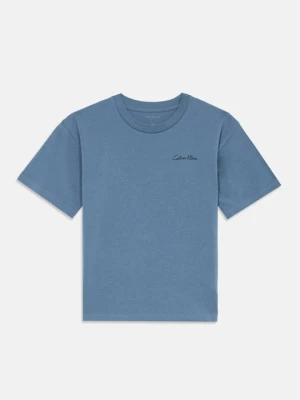 T-shirt z nadrukiem Calvin Klein Jeans jasnoniebieski