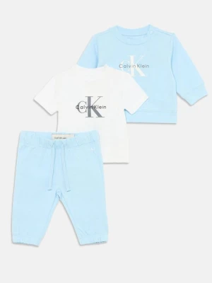 T-shirt z nadrukiem Calvin Klein Jeans jasnoniebieski