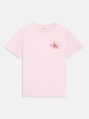T-shirt z nadrukiem Calvin Klein Jeans jasnoróżowy